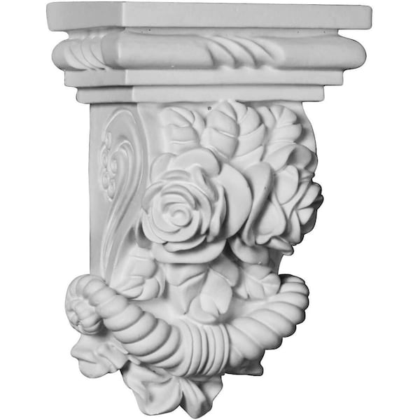 Ekena Millwork 3 7/8"W x 2 1/4"D x 5 3/4"H Rose Corbel COR04X02X06RO - main